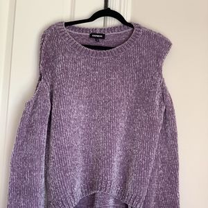 Lavender Cold Shoulder Sweater